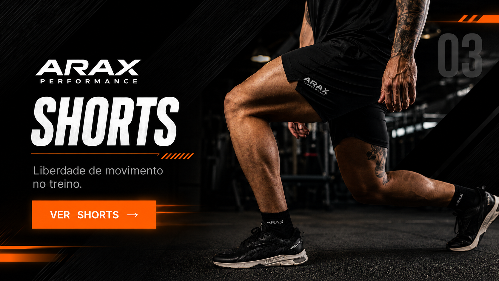ARAX Shorts - Liberdade de movimento no treino